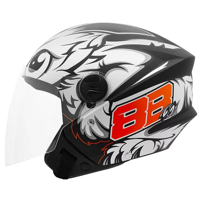 CAPACETE NEW LIBERTY THREE GP 88 BRILHANTE TAM 58 PRETO